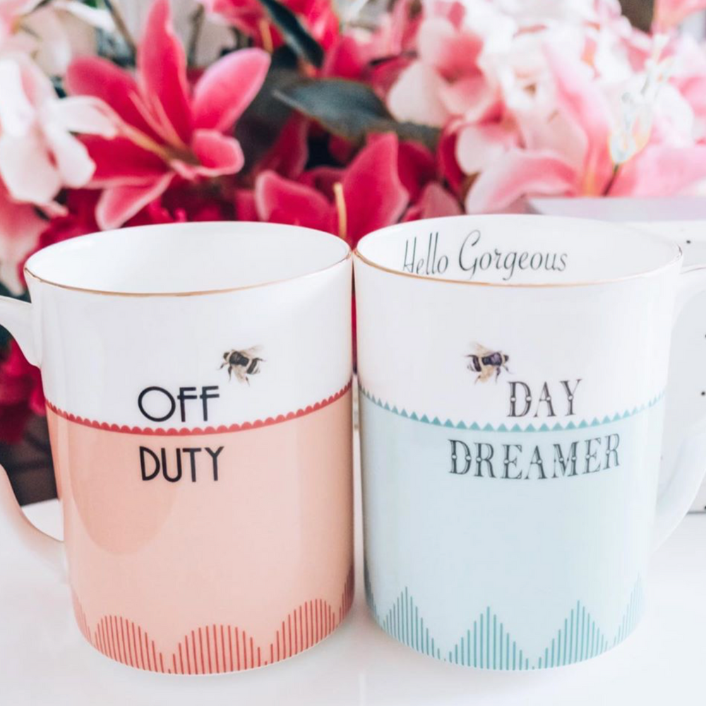 Yvonne Ellen Set Of 2 Mugs,  Off Duty/ Day Dreamer Mugs