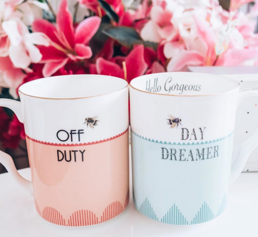 Yvonne Ellen Set Of 2 Mugs,  Off Duty/ Day Dreamer Mugs