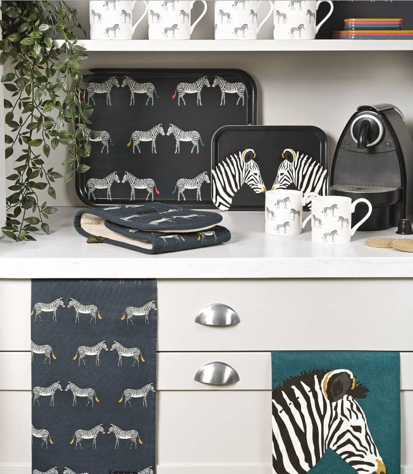 Sophie Allport Coasters, Zebra ( Set of 4 )