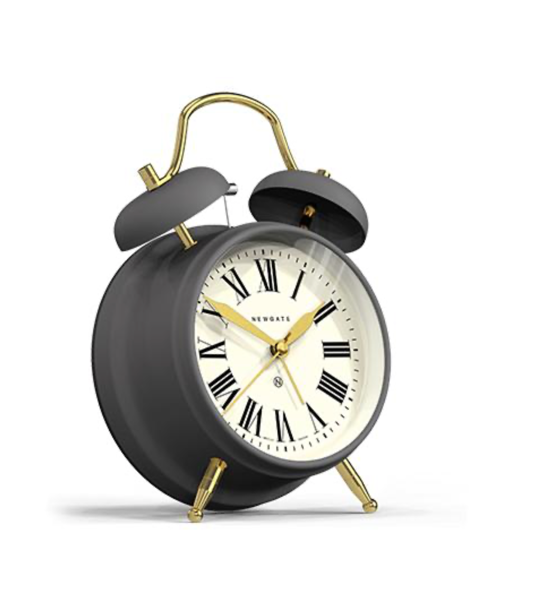Newgate Post Alarm Clock Moonstone Grey/ White Dial