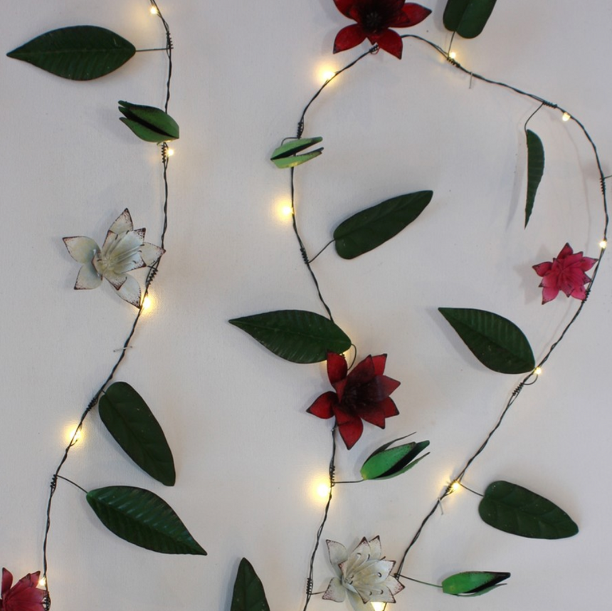 Handmade Metal LED Fairy Lights, Clematis (Battery Operated)