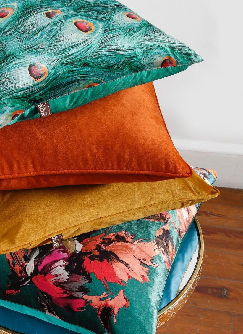 Scatter Box Bellini Velvet Velour Cushion Terracotta