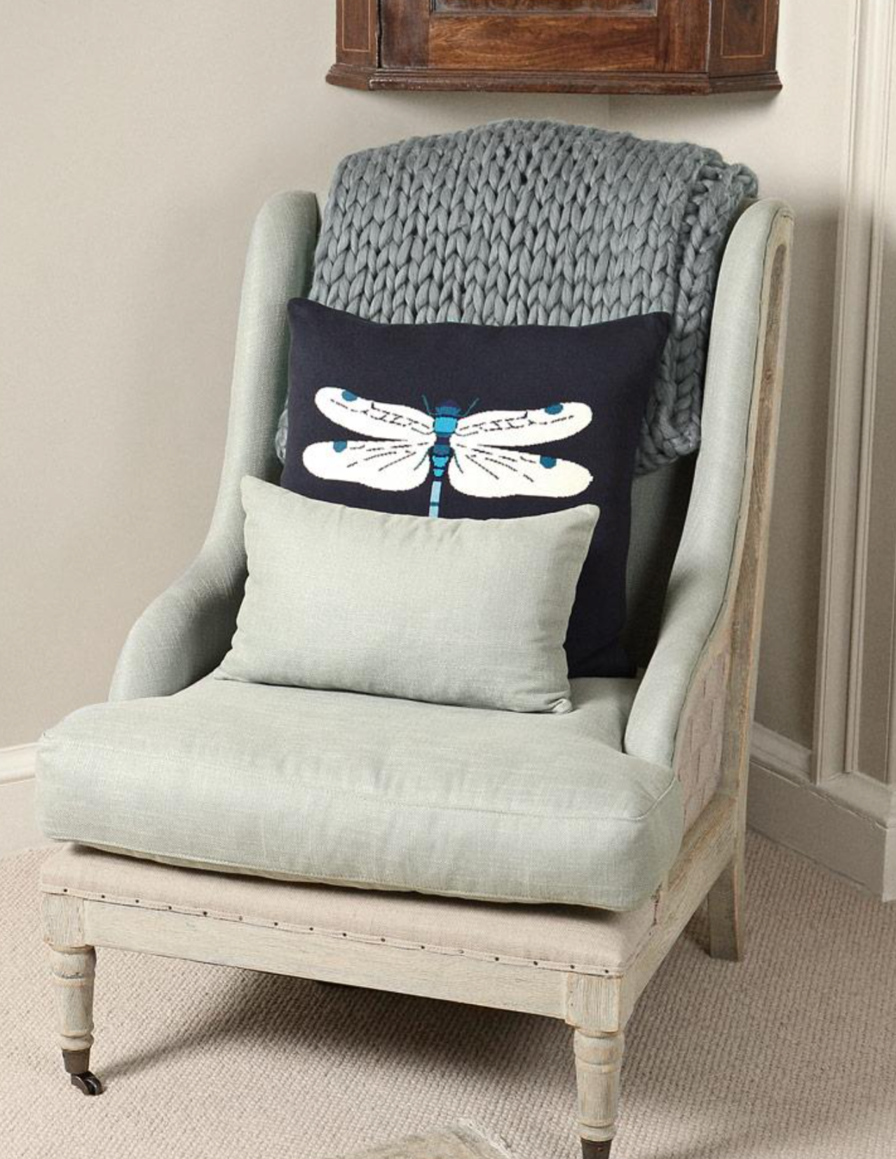 Sophie Allport Knitted  Cushion Dragonfly