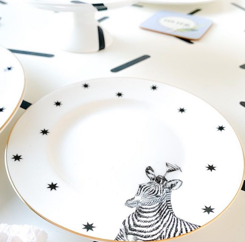 Yvonne Ellen Monochrome Animal Side Plates,Set Of 4