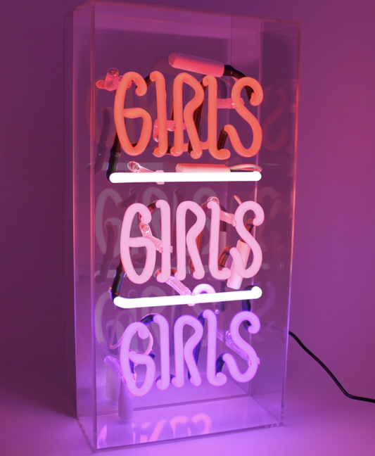 Locomocean Neon Box Sign, Girls Girls Girls