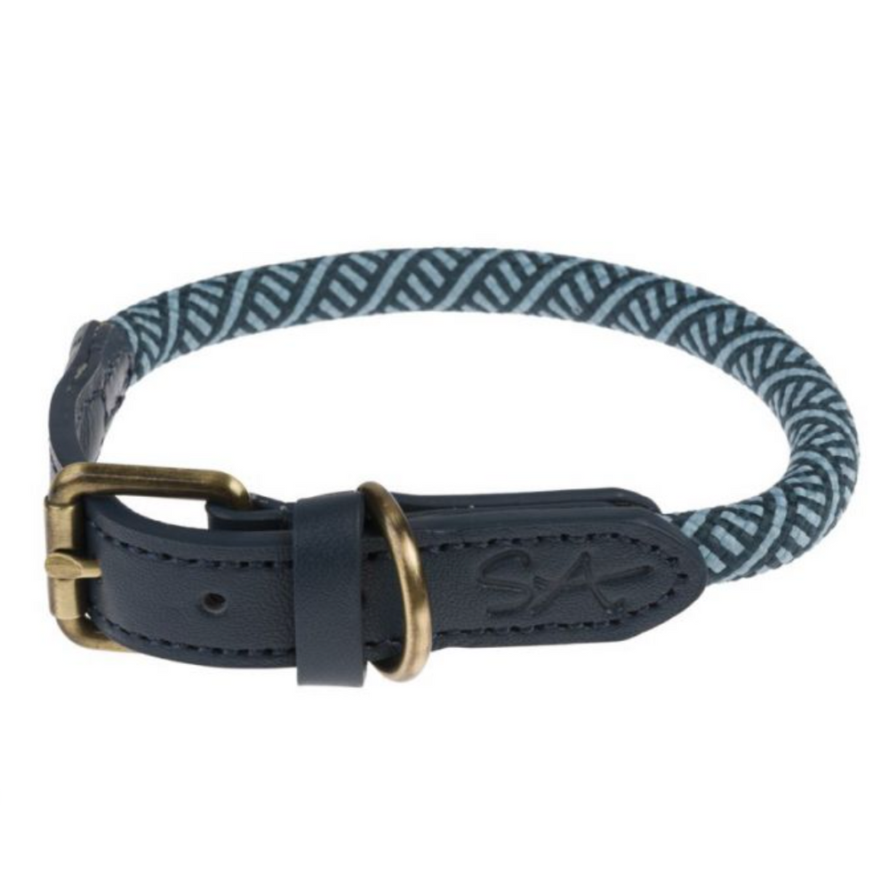 Sophie Allport Rope Dog Collar, Teal