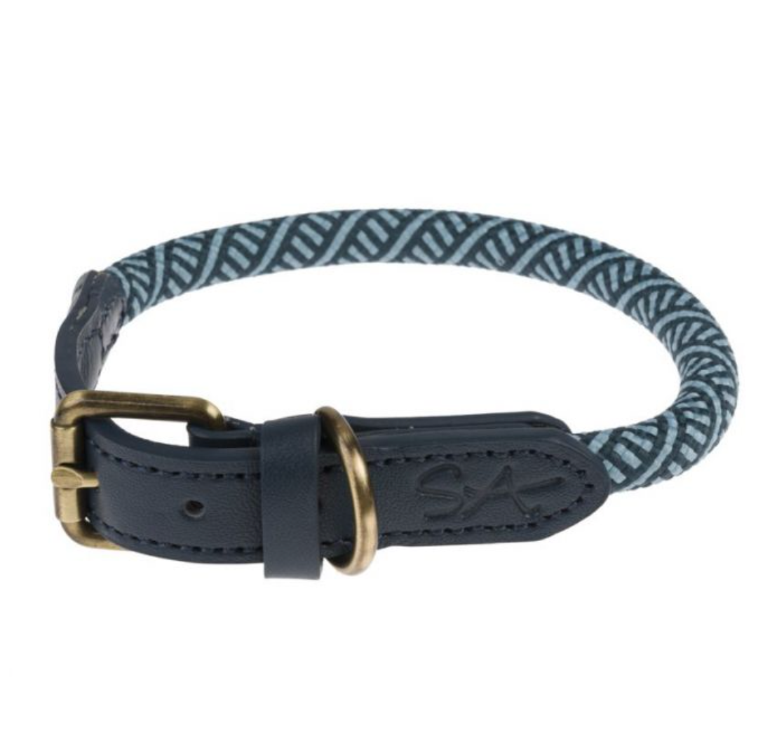 Sophie Allport Rope Dog Collar, Teal