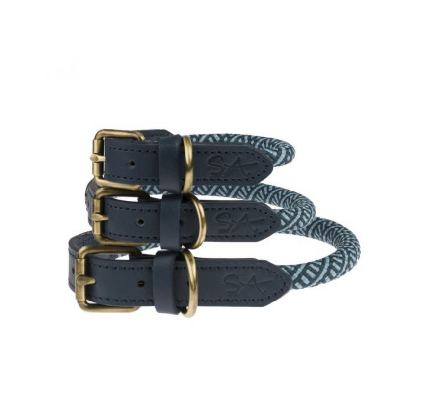 Sophie Allport Rope Dog Collar, Teal