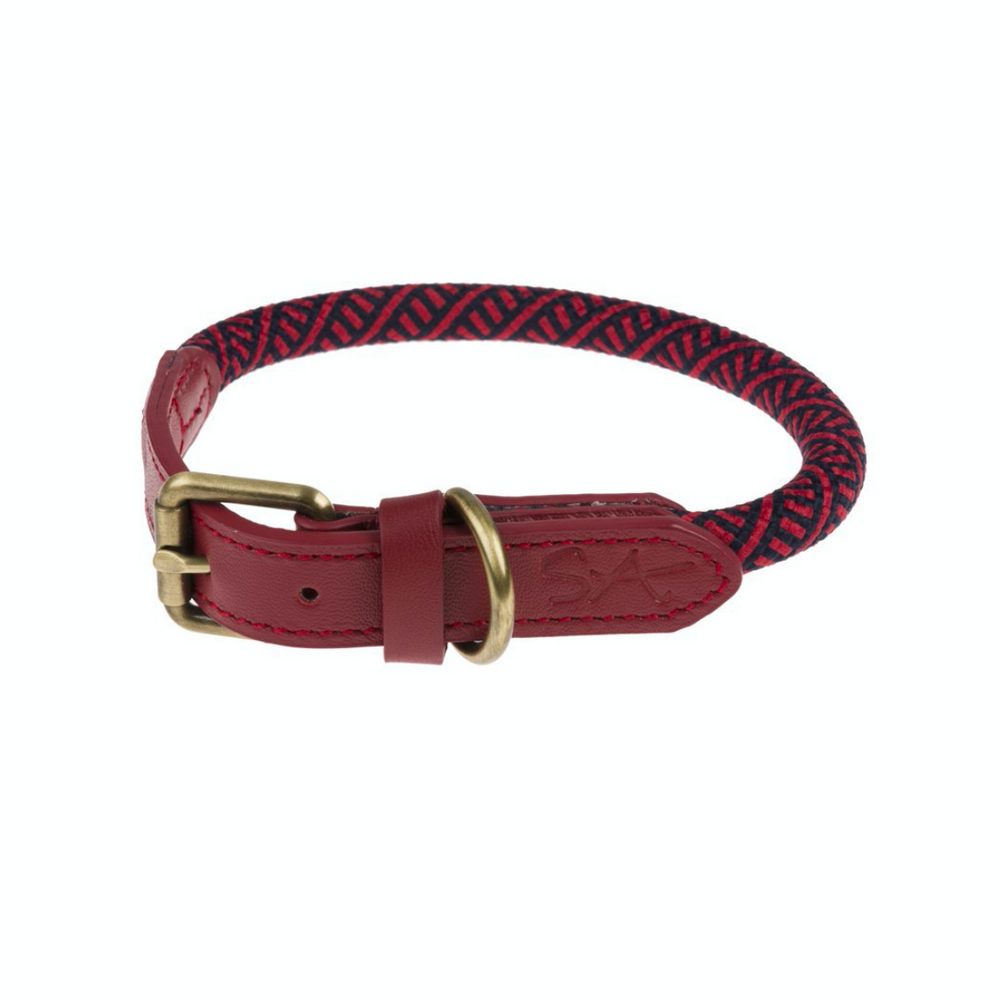Sophie Allport Rope Dog Collar, Red