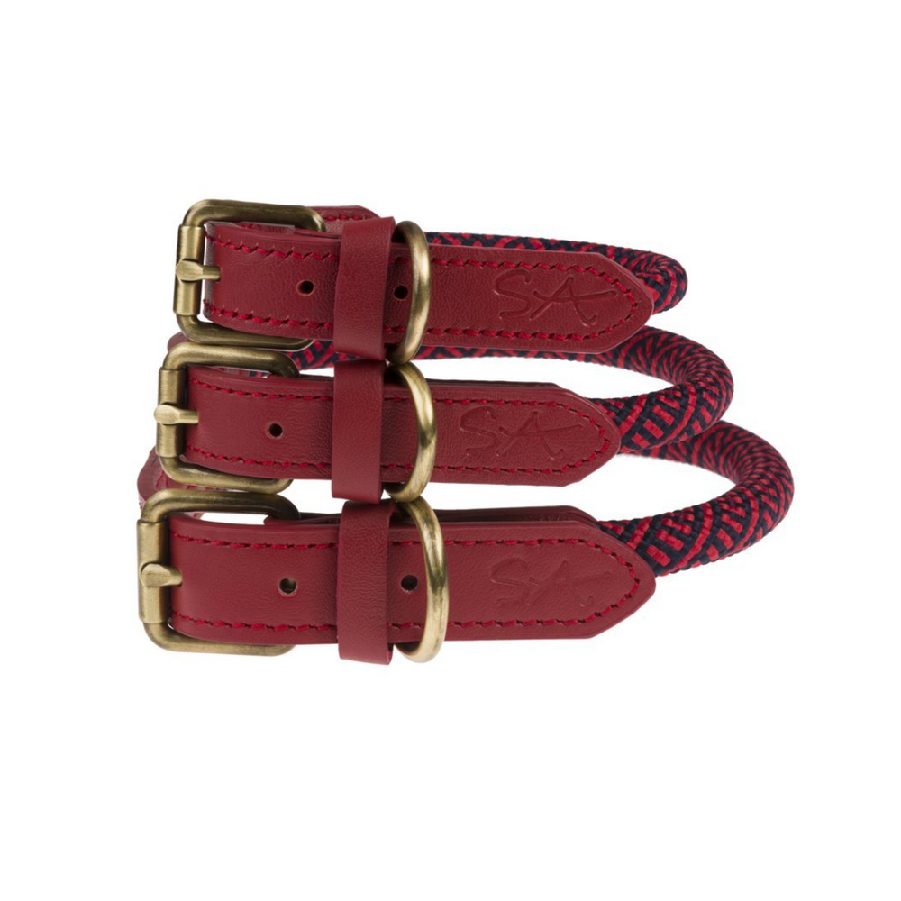 Sophie Allport Rope Dog Collar, Red