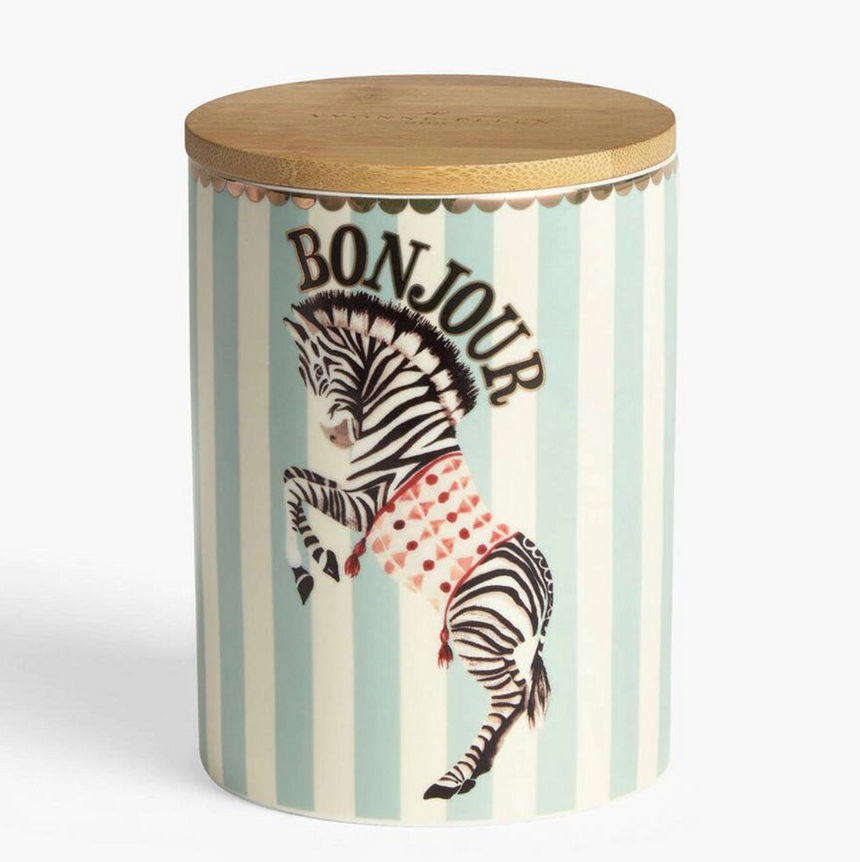 Yvonne Ellen Round Storage Jar Zebra