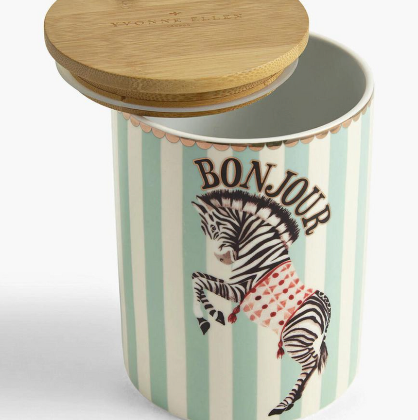 Yvonne Ellen Round Storage Jar Zebra