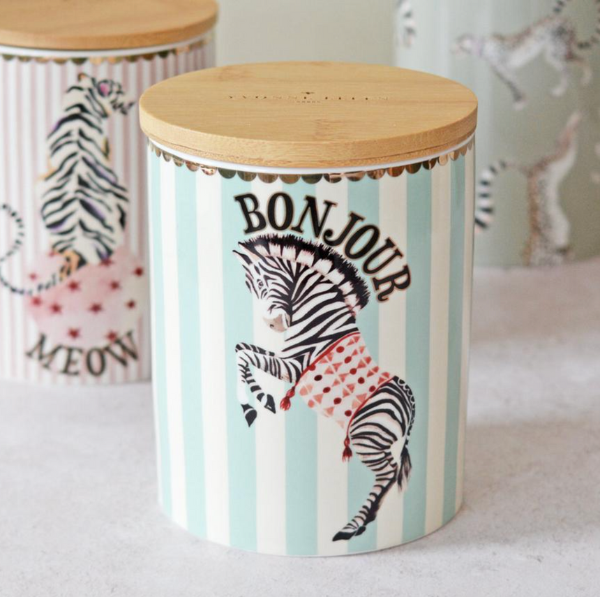 Yvonne Ellen Round Storage Jar Zebra