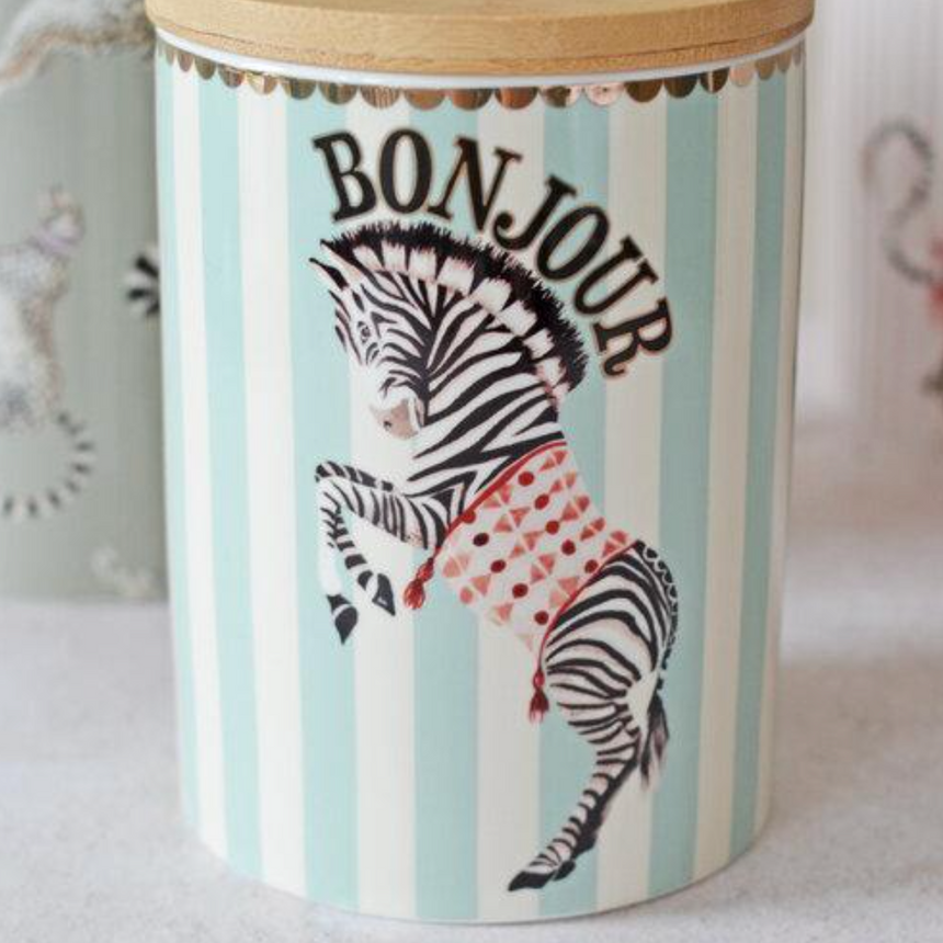 Yvonne Ellen Round Storage Jar Zebra