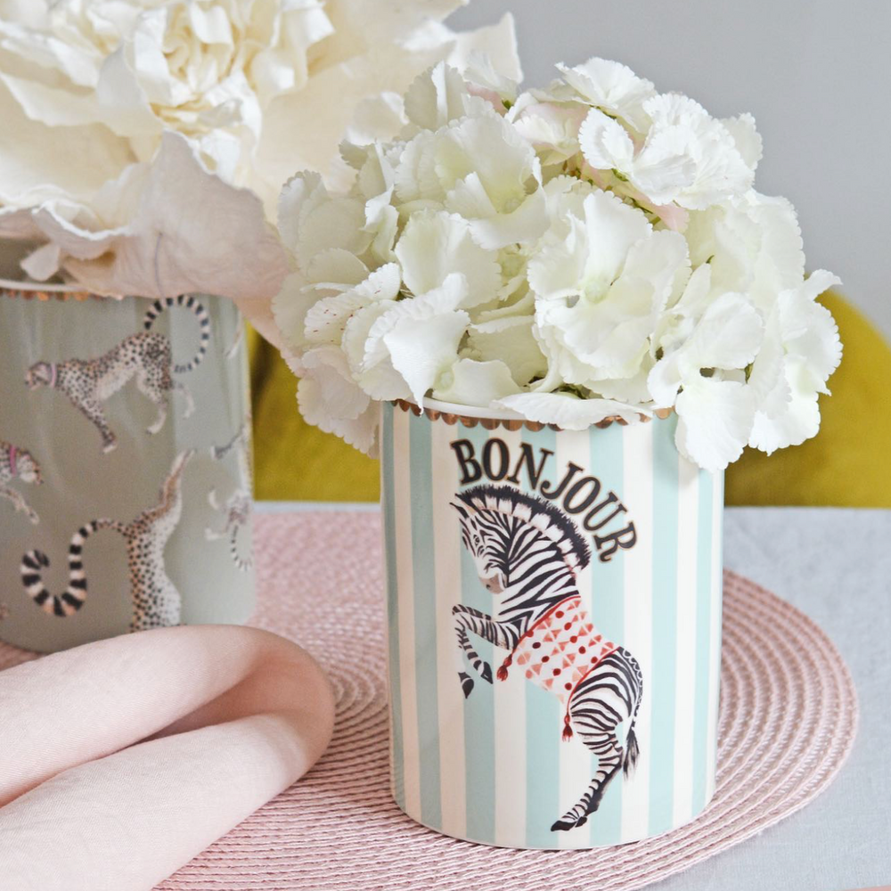 Yvonne Ellen Round Storage Jar Zebra