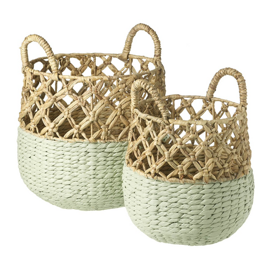 Parlane Living Lattice Pattern Basket Green