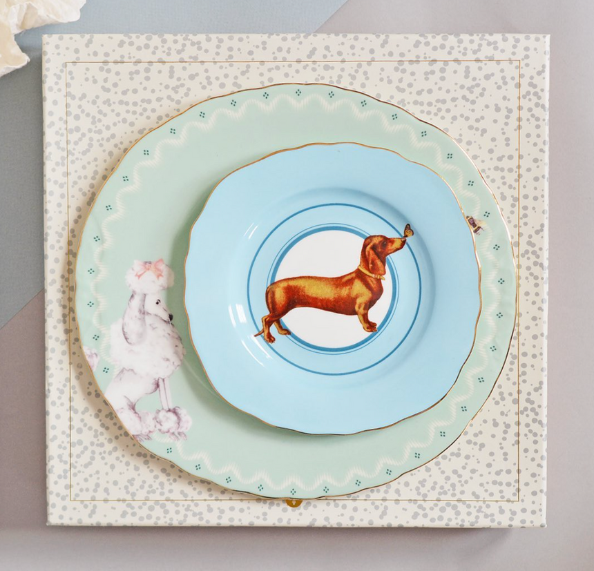 Yvonne Ellen Sausage Dog Tea plate