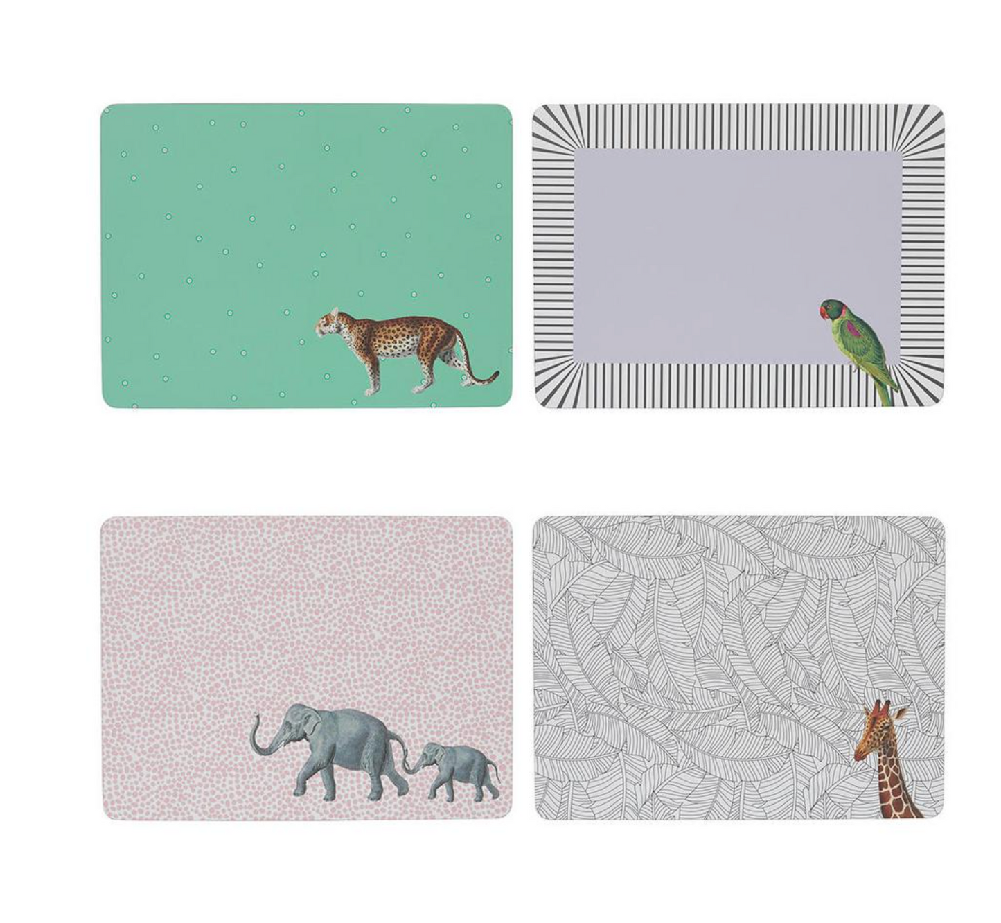 Yvonne Ellen Safari Animals Placemats ( Set Of 4 )