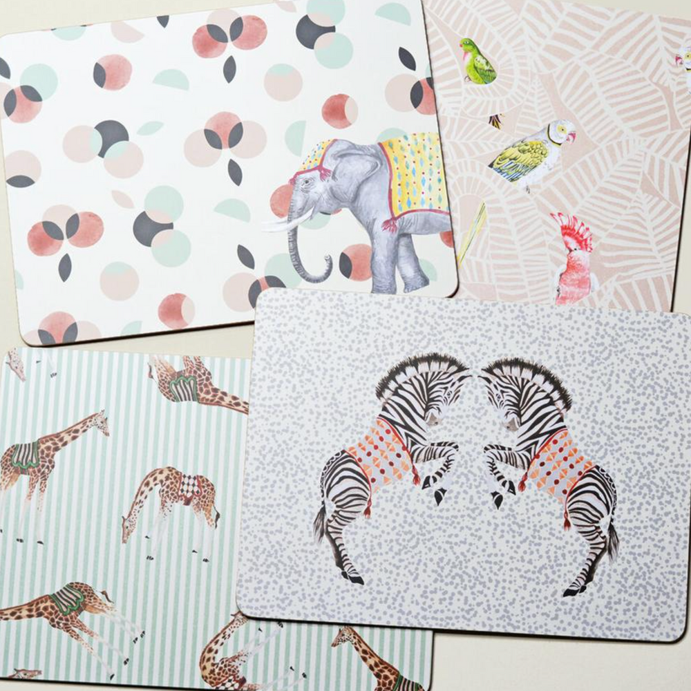 Yvonne Ellen Carnival Animals Placemats (Set Of 4)