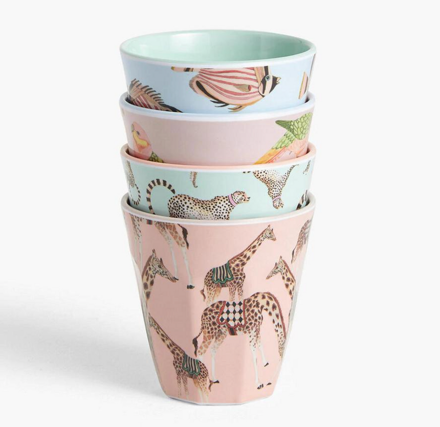 Yvonne Ellen Safari Melamine Picnic Tumblers (Set Of 4)