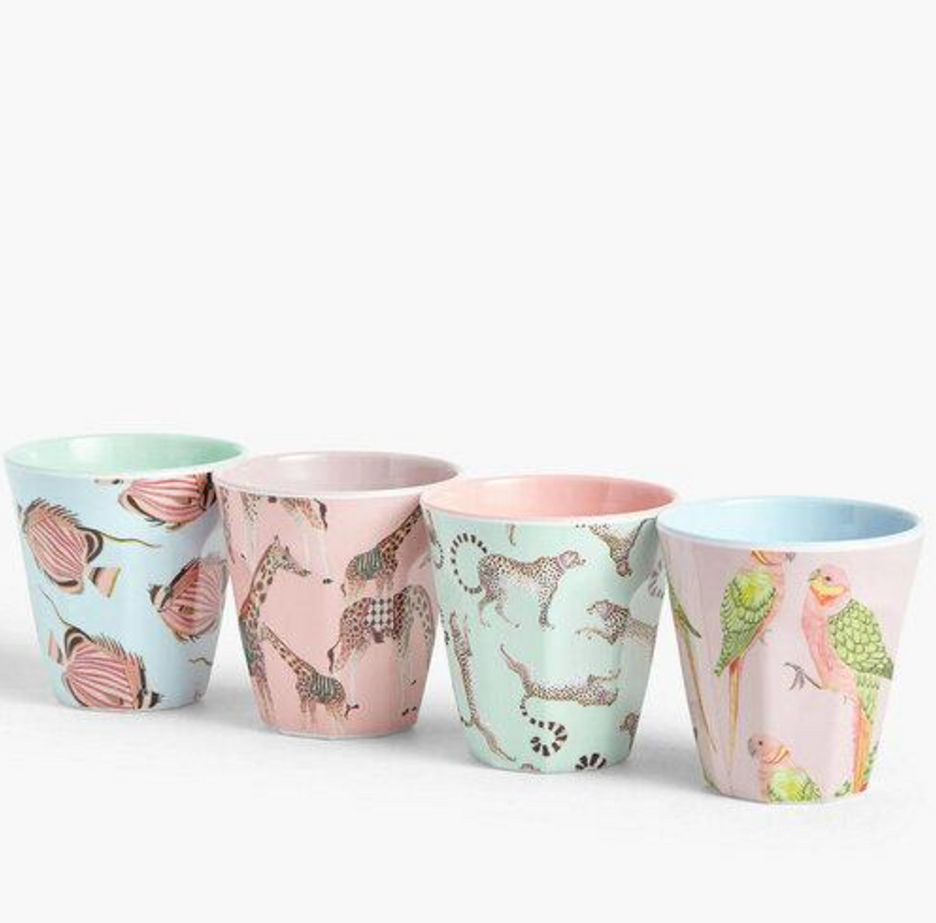 Yvonne Ellen Safari Melamine Picnic Tumblers (Set Of 4)