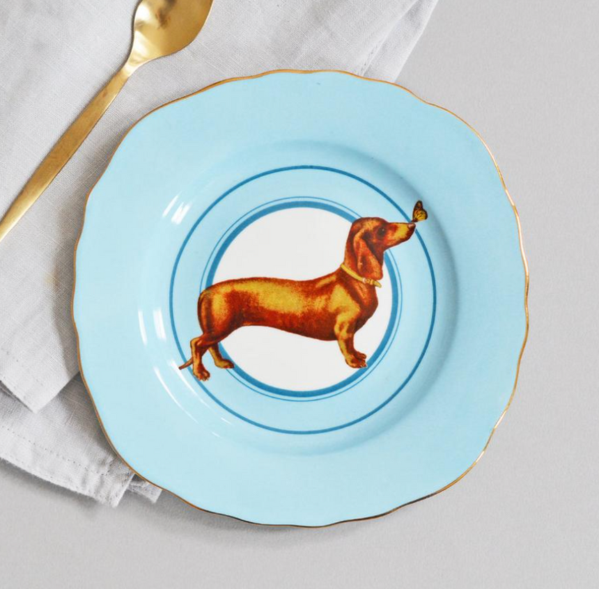 Yvonne Ellen Sausage Dog Tea plate