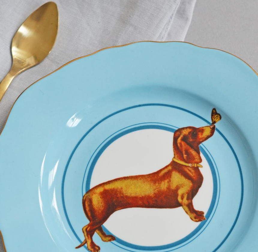 Yvonne Ellen Sausage Dog Tea plate