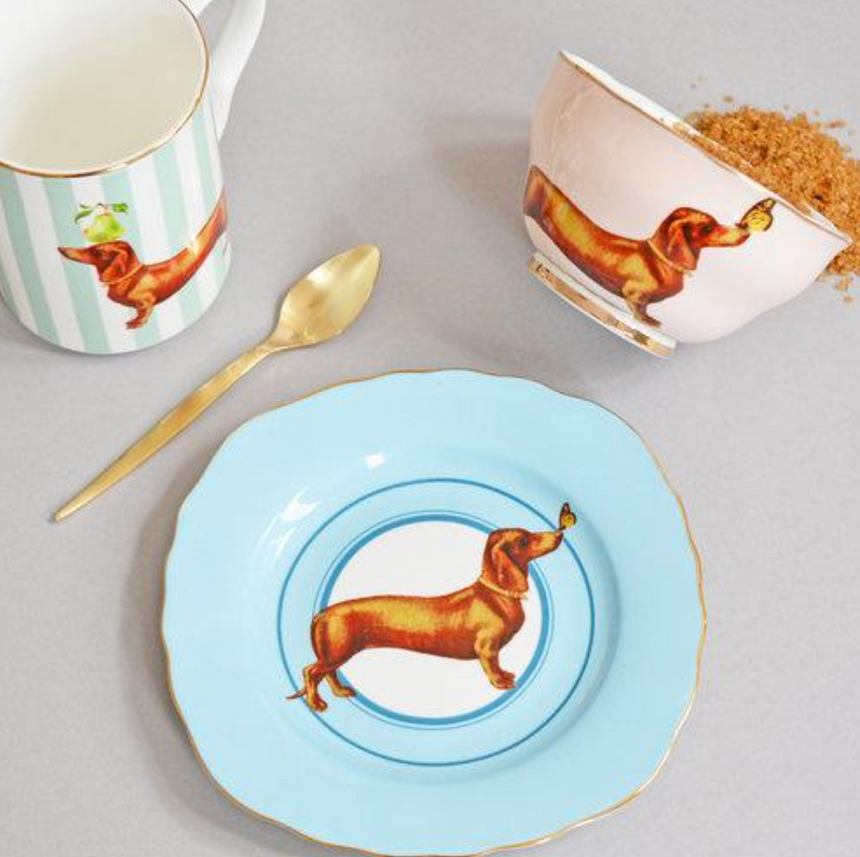 Yvonne Ellen Sausage Dog Tea plate