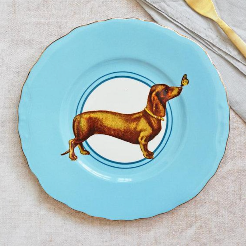 Yvonne Ellen Sausage Dog Tea plate