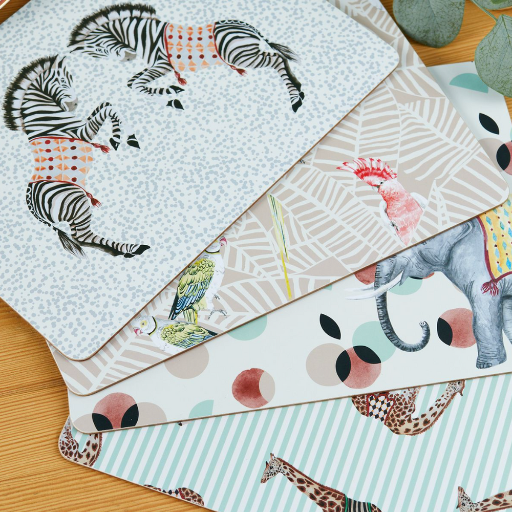 Yvonne Ellen Carnival Animals Placemats (Set Of 4)