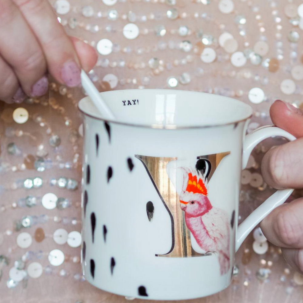 Yvonne Ellen Gold Edition Alphabet Mug Small