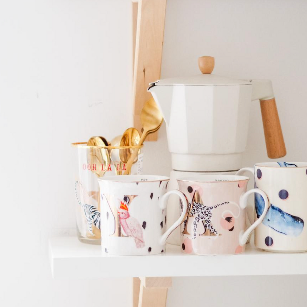 Yvonne Ellen Gold Edition Alphabet Mug Small