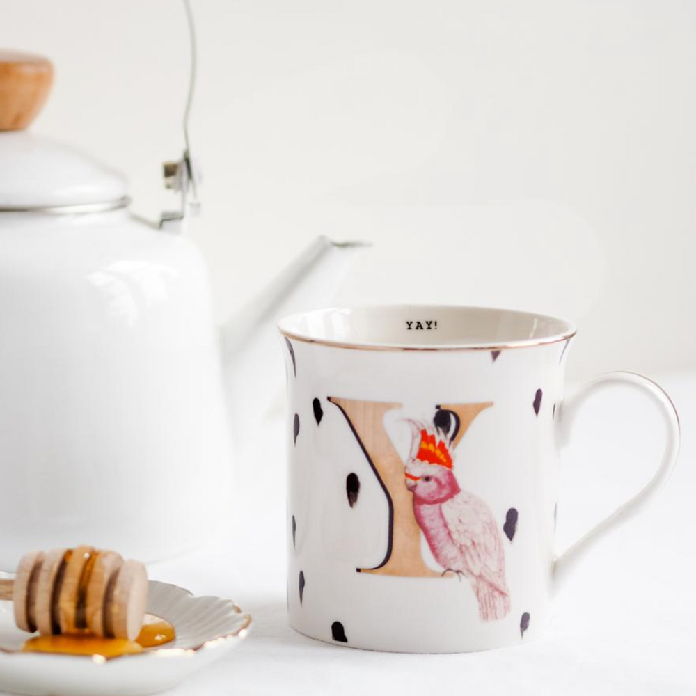 Yvonne Ellen Gold Edition Alphabet Mug Small