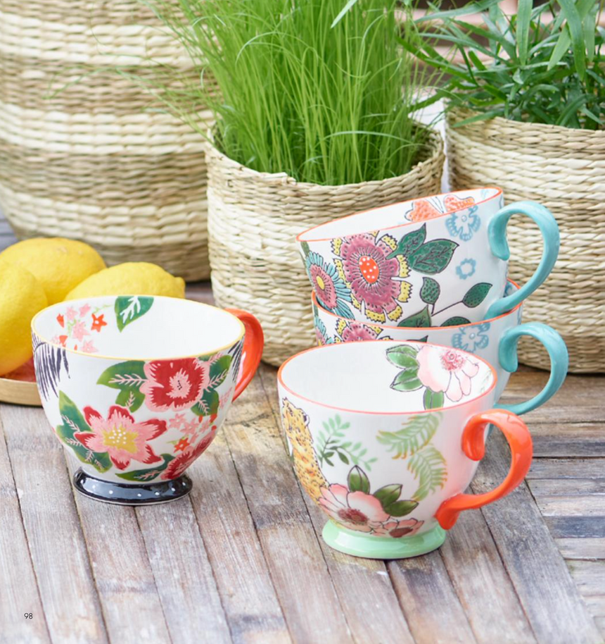 Bahne Interior Hand Painted Mug Flowers