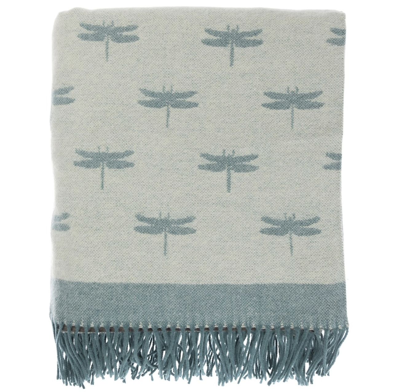 Sophie Allport Knitted Picnic Blanket Dragonfly, Dusty Blue
