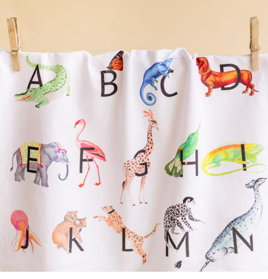 Yvonne Ellen Tea Towels, Alphabets /Ooh La La ( Set Of 2)