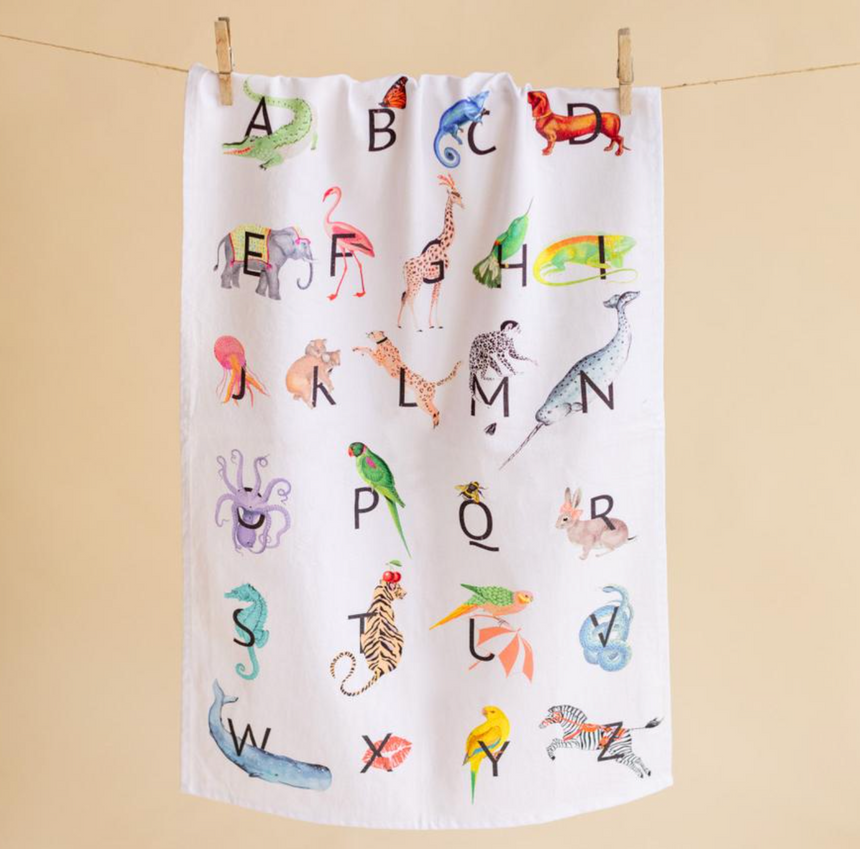 Yvonne Ellen Tea Towels, Alphabets /Ooh La La ( Set Of 2)