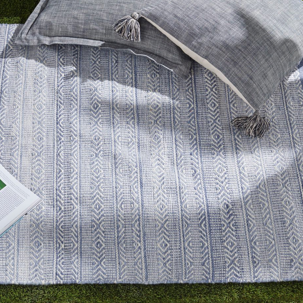 Walton & Co Diamond Weave Rug, Blue