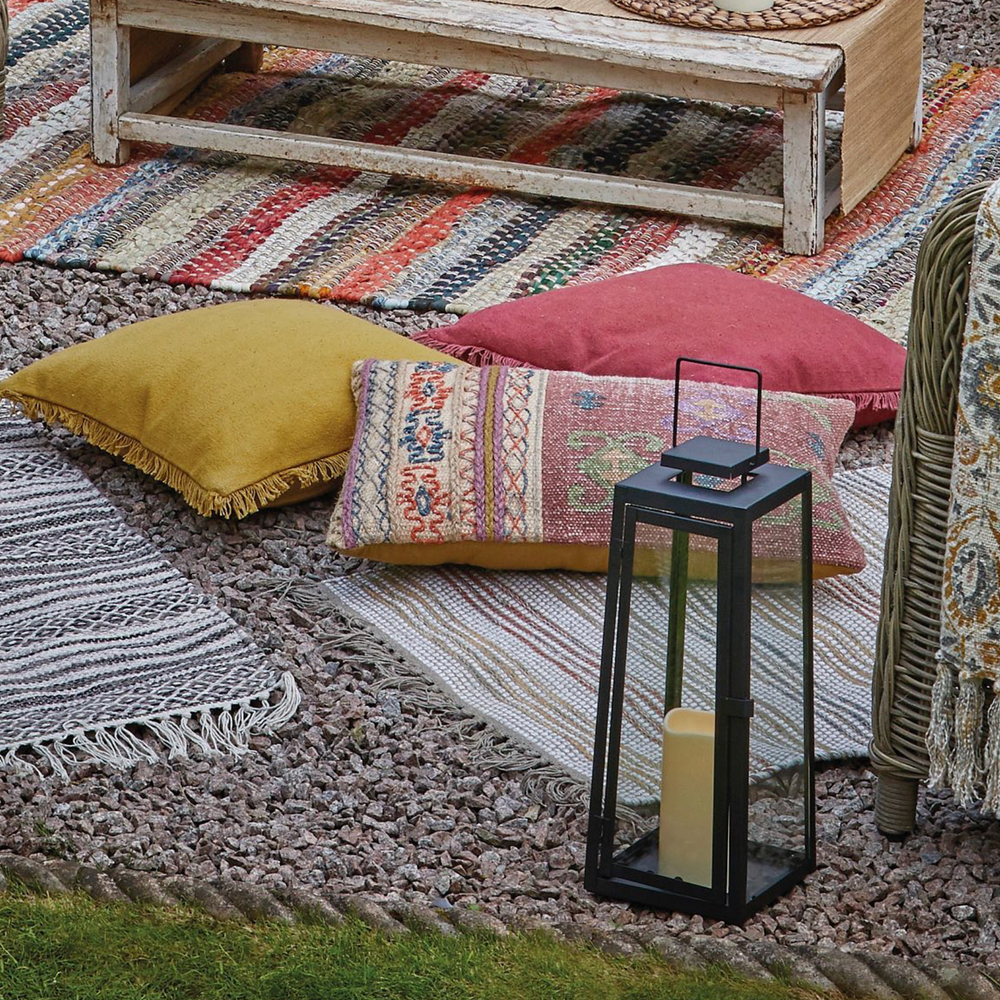 Walton & Co Aztec Chindi Cotton Rug, Red