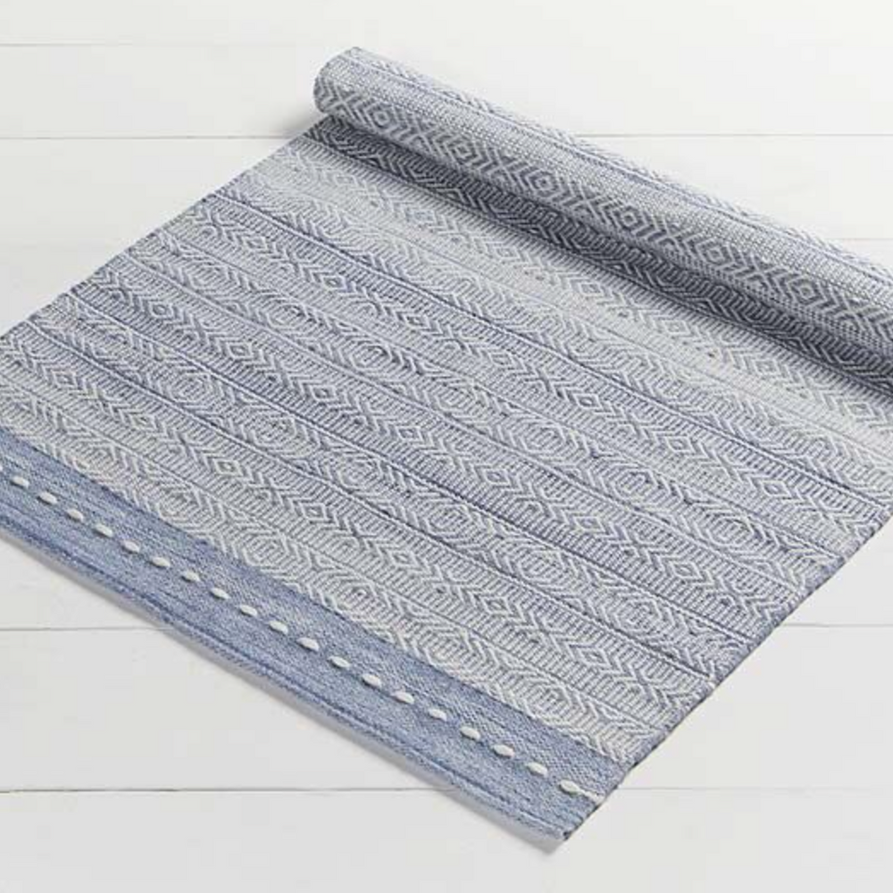 Walton & Co Diamond Weave Rug, Blue