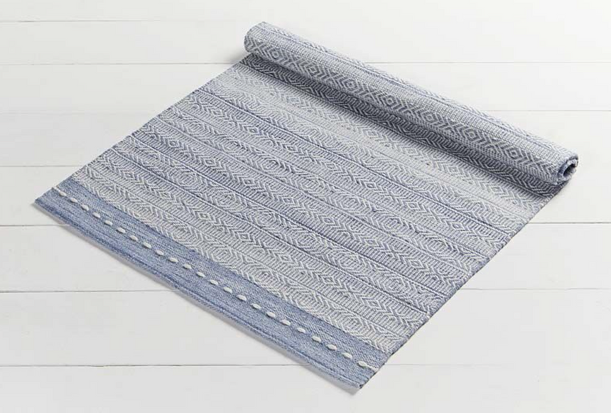 Walton & Co Diamond Weave Rug, Blue