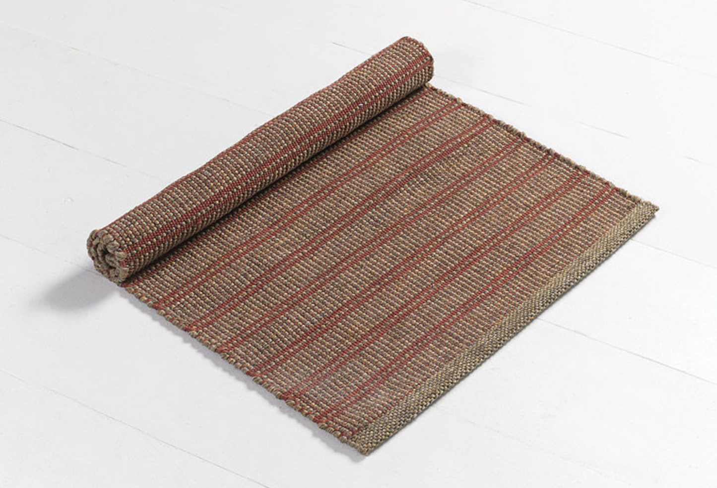 Walton & Co Striped Polypropylene Rug Terracotta