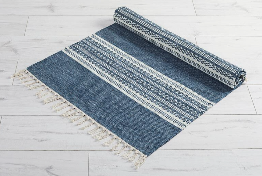 Walton & Co Austell Cotton Rug Classic Blue