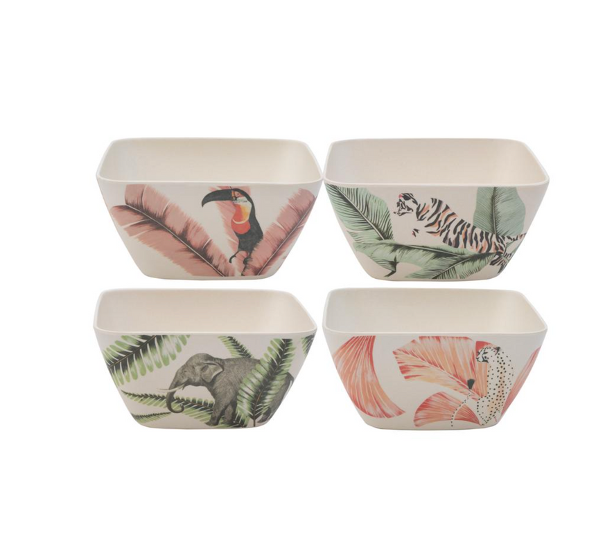 Yvonne Ellen Melamine Picnic Bowls (Set of 4)