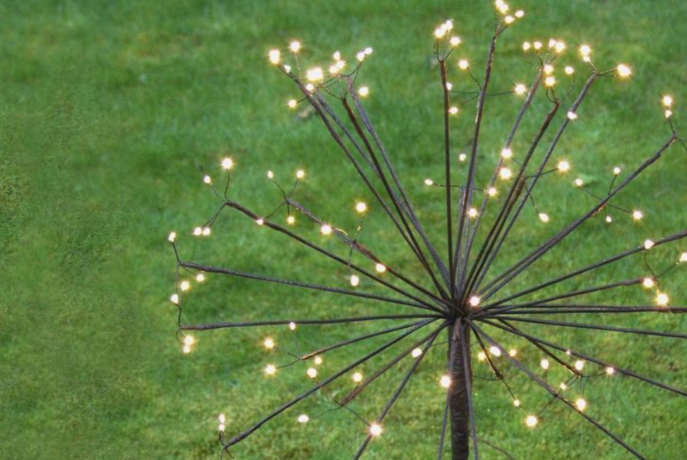 Solar Powered LED Dandelion Light, Dark Brown