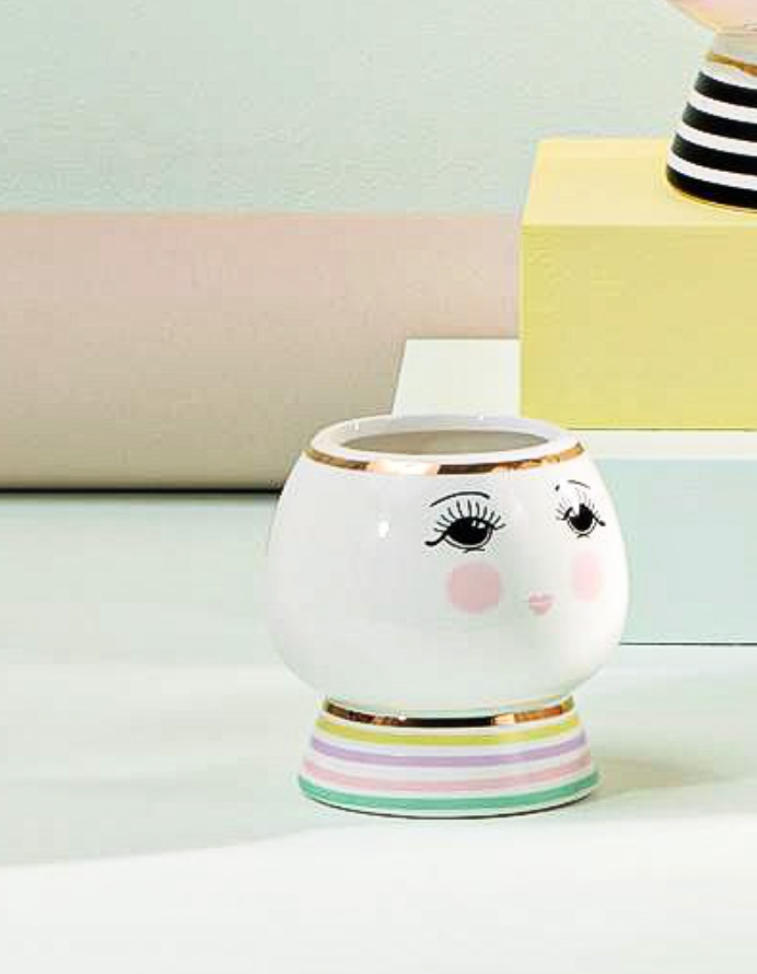 Miss Etoile Ceramic Flower Pot Open Eyes