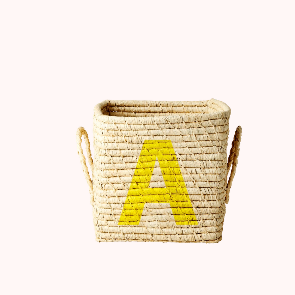 Rice Raffia Alphabets Basket