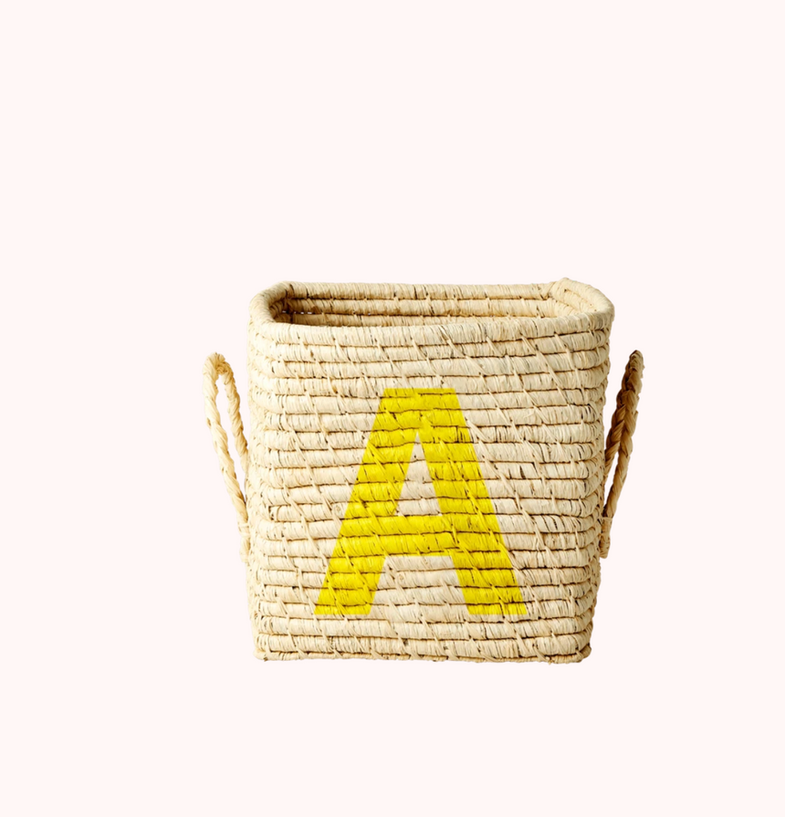 Rice Raffia Alphabets Basket