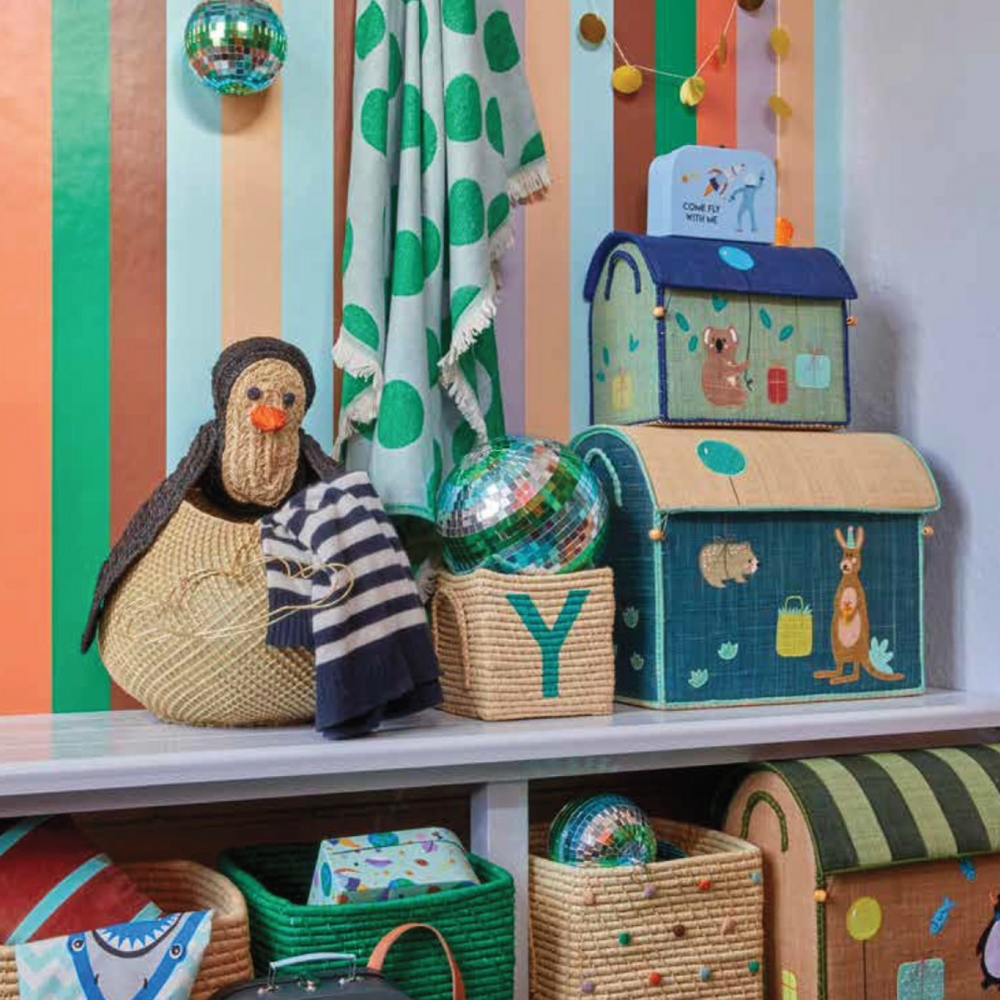 Rice Raffia Alphabets Basket