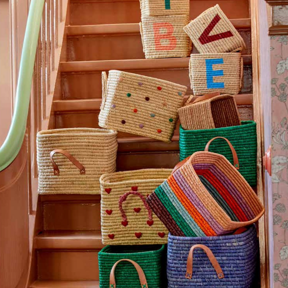 Rice Raffia Alphabets Basket
